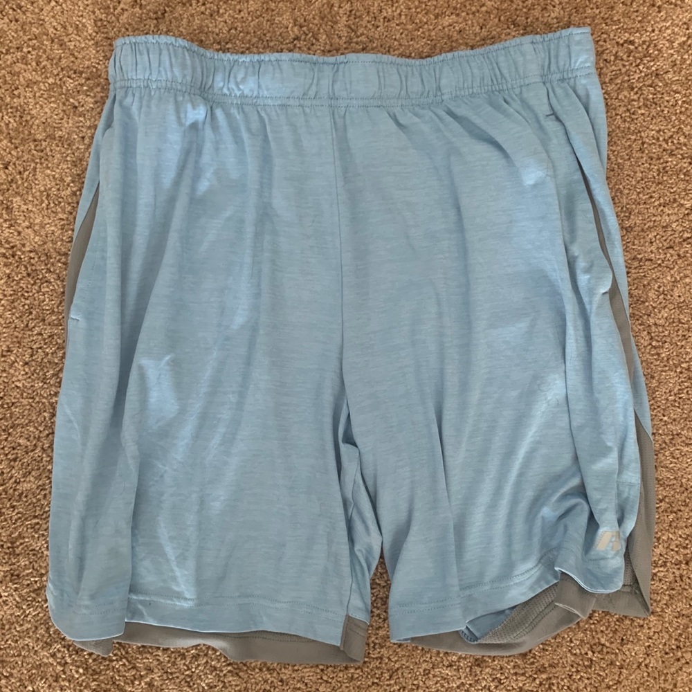 Russell light blue gym shorts with lining